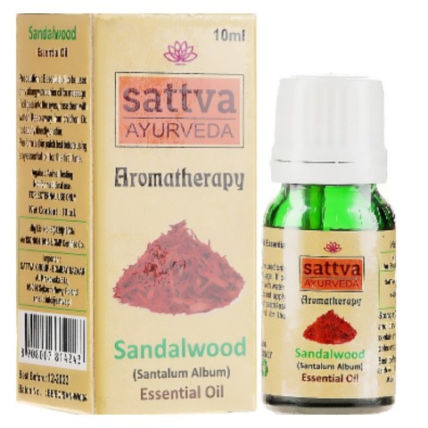 Baltojo santalo eterinis aliejus Sandalwood, Sattva Ayurveda, 10ml