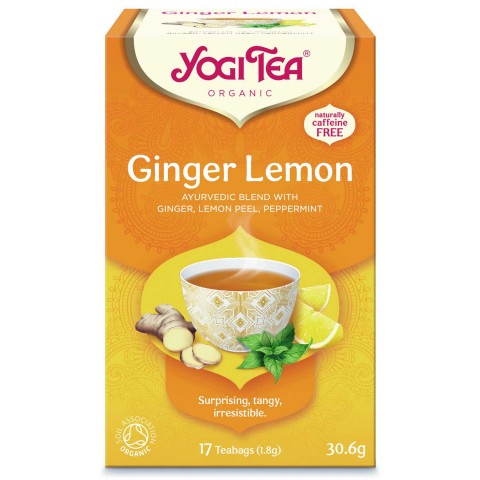 Imbierinė arbata su citrina Ginger Lemon, Yogi Tea, ekologiška, 17 pakelių