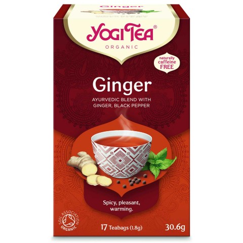 Имбирный чай с перцем Ginger, Yogi Tea, органический, 17 пакетиков