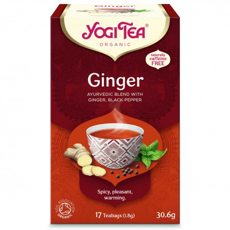 Imbierinė arbata su pipirais Ginger, Yogi Tea, ekologiška, 17 pakelių