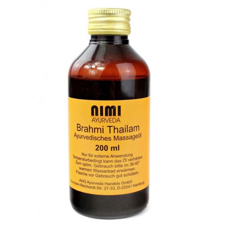 Galvos masažo aliejus Brahmi Thailam, Nimi Ayurveda, 200 ml