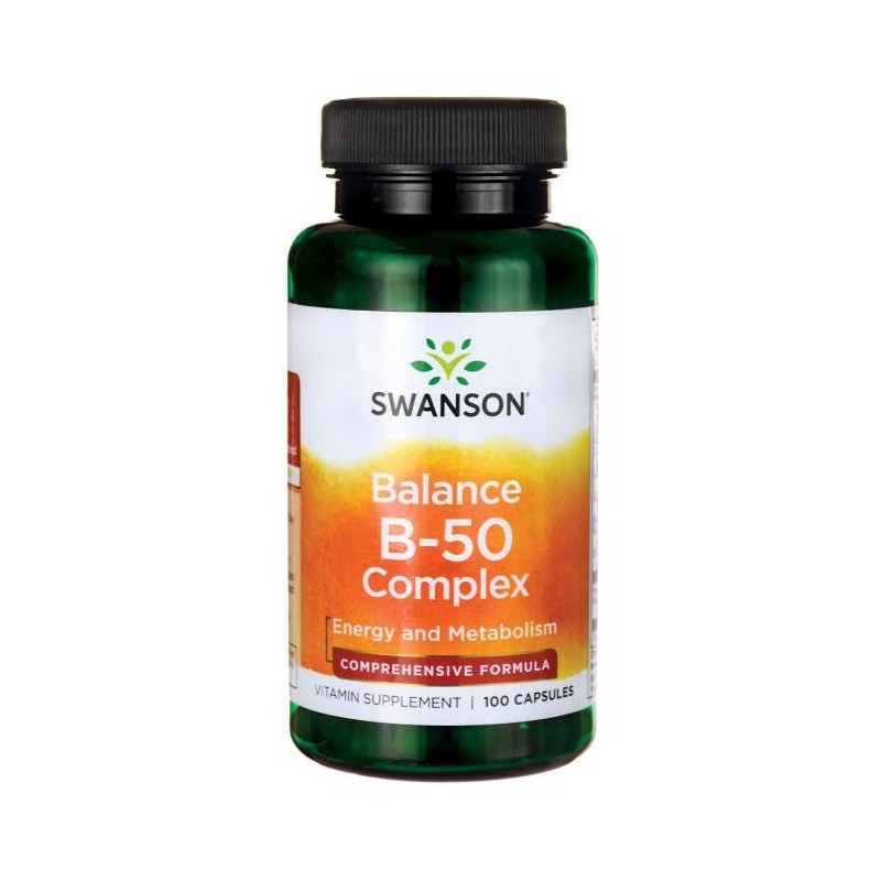 Vitaminų B kompleksas, Swanson, 500mg, 100 kapsulių