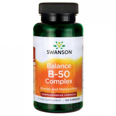 Vitaminų B kompleksas, Swanson, 500mg, 100 kapsulių