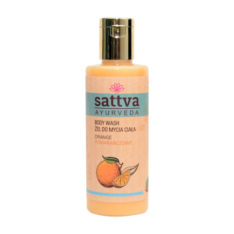 Body wash shower gel Orange, Sattva Ayurveda, 210ml
