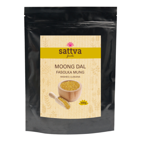 Mung Beans Moong Dal, Broken, Washed, Sattva Foods, 500g