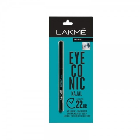 Akių kontūro pieštukas Kajal Deep Black, Lakme, juodas, 0,35g
