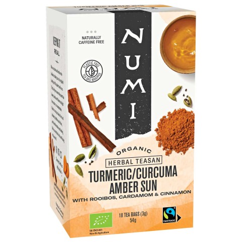 Amber Sun Rooibos Turmeric Tea, Органический чай Numi, 18 пакетиков
