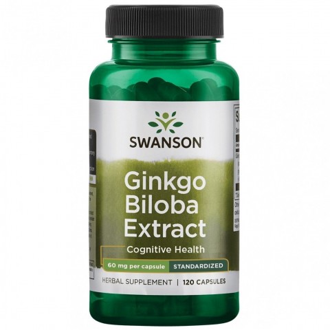 Стандартизированный экстракт Ginkgo Biloba, Swanson, 60 мг, 120 капсул