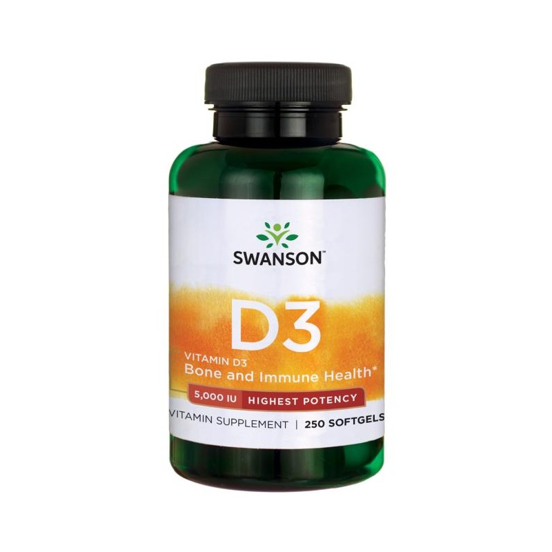 Vitamin D3 5000TV, Swanson, 125mcg, 250 capsules