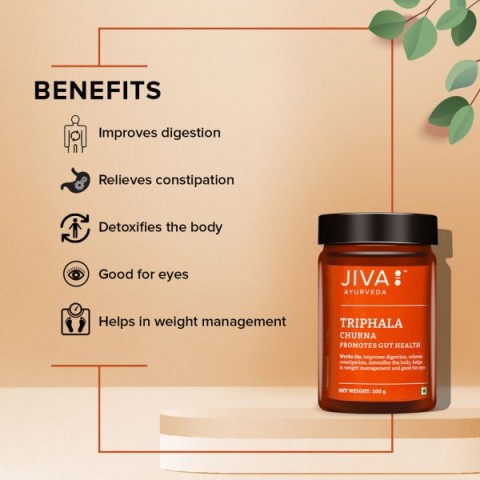 Ajurvedinis trijų vaisių miltelių mišinys Triphala Churna, Jiva Ayurveda, 100g