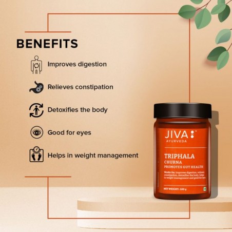 Ajurvedinis trijų vaisių miltelių mišinys Triphala Churna, Jiva Ayurveda, 100g