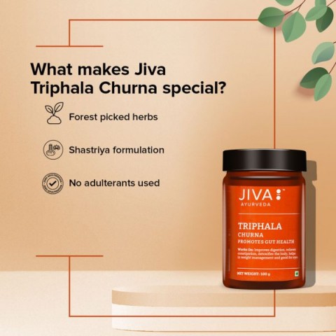 Ajurvedinis trijų vaisių miltelių mišinys Triphala Churna, Jiva Ayurveda, 100g