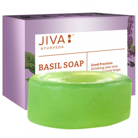 Антибактериальное мыло с базиликом Basil Soap, Jiva Ayurveda, 100г