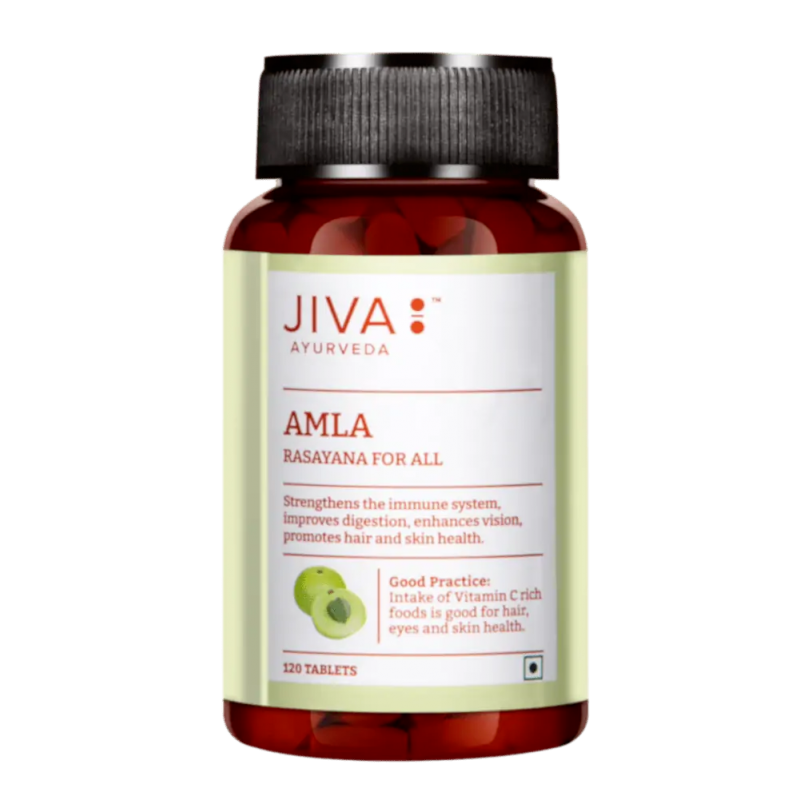 Indiškasis lapainis Amla, Jiva Ayurveda, 120 tablečių Indiškasis lapainis Amla, Jiva Ayurveda, 120 tablečių