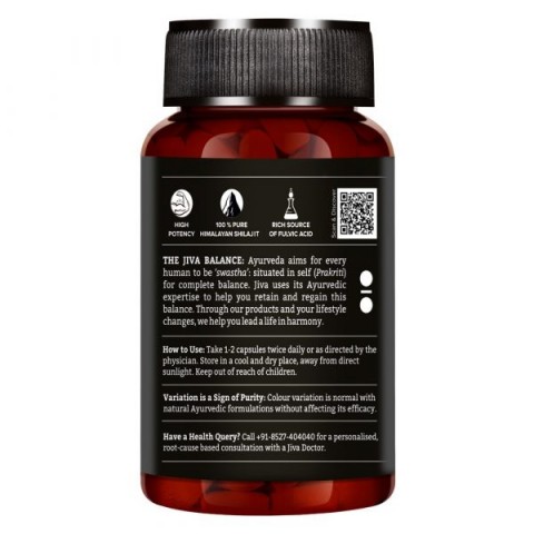 Maisto papildas Mumijo Shilajit, Jiva Ayurveda, 60 kapsulių