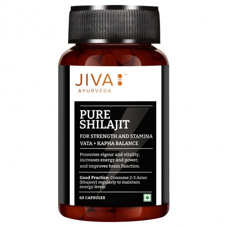 Maisto papildas Mumijo Shilajit, Jiva Ayurveda, 60 kapsulių