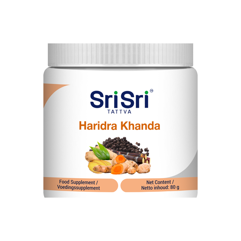 Haridra Khanda žolelių mišinys milteliais, Sri Sri Tattva, 80g Haridra Khanda žolelių mišinys milteliais, Sri Sri Tattva, 80g