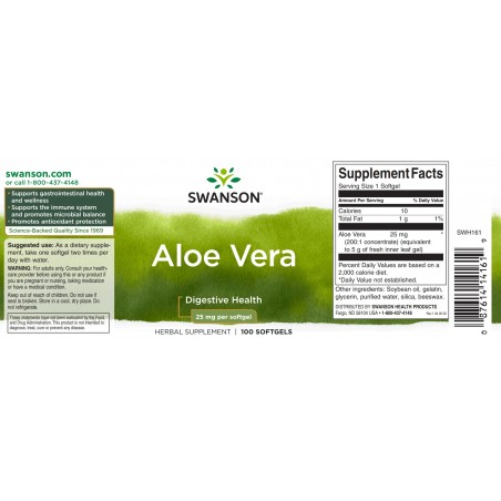 Aloe vera extract, Swanson, 25mcg, 100 capsules