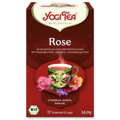 Prieskoninė arbata Rose, Yogi Tea, ekologiška, 17 pakelių