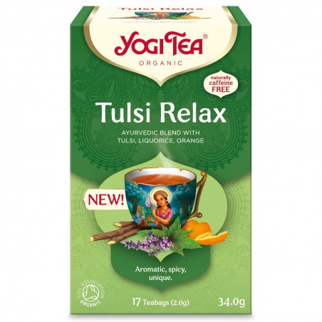 Prieskoninė arbata Tulsi Relax, Yogi Tea, 17 pakelių