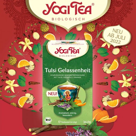 Prieskoninė arbata Tulsi Relax, Yogi Tea, 17 pakelių