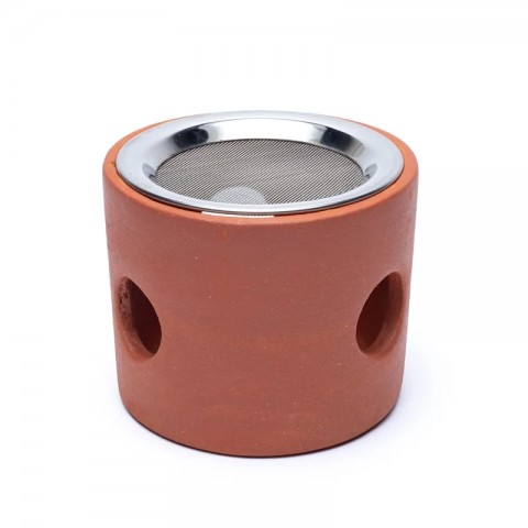 Terracotta incense burner with stainless steel strainer