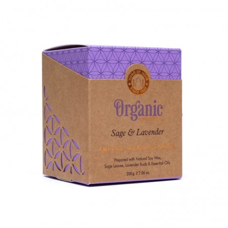 Scented soy wax candle Sage & Lavender, Organic Goodness
