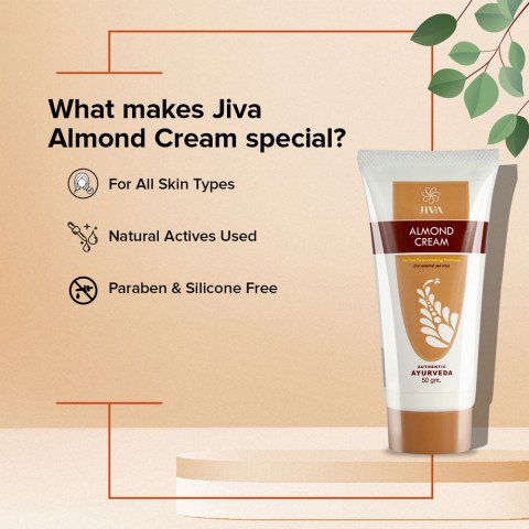 Moisturizing facial skin cream Almond Cream, Jiva Ayurveda, 50g