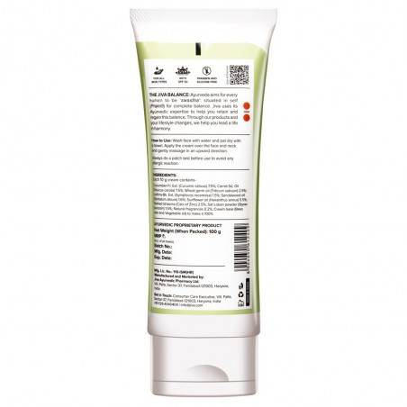 Sun protection face cream Cucumber SPF30, Jiva Ayurveda, 100g