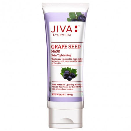 Drėkinanti ir regeneruojanti veido kaukė su vynuogių sėklomis Grape Seed, Jiva Ayurveda, 100g