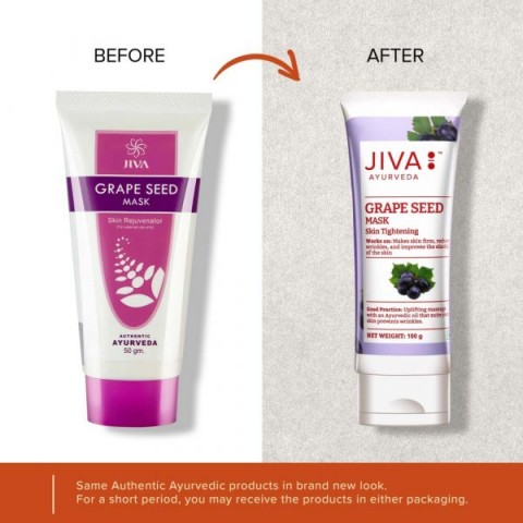 Moisturizing and regenerating face mask with grape seeds Grape Seed, Jiva Ayurveda, 100g