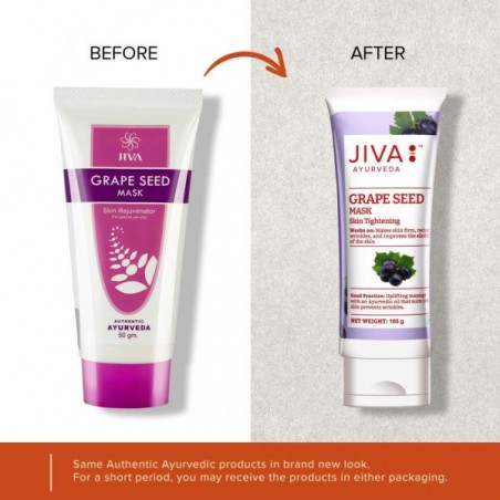 Moisturizing and regenerating face mask with grape seeds Grape Seed, Jiva Ayurveda, 100g