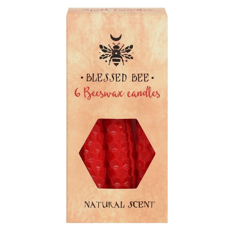 Red Beeswax Spell Candles, 6 pcs.