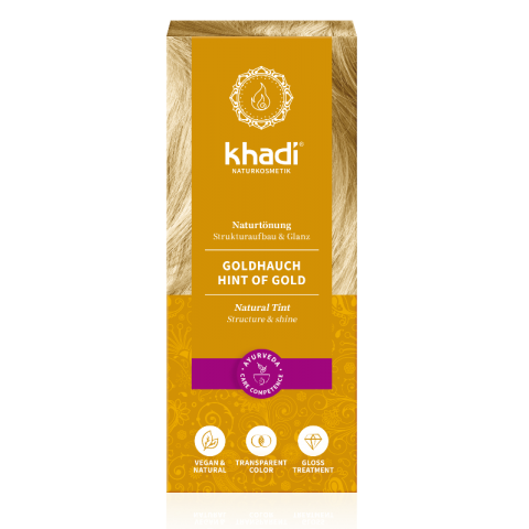 Золотистая краска для волос HINT OF GOLD на растительной основе, Khadi Naturprodukte, 100г