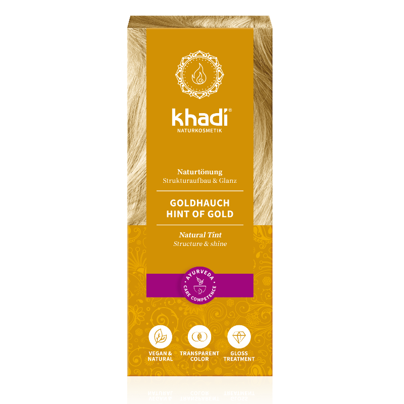 Vegetable delicate gold hair dye Hint Of Gold, Khadi Naturprodukte, 100g Vegetable delicate gold hair dye Hint Of Gold, Khadi Naturprodukte, 100g