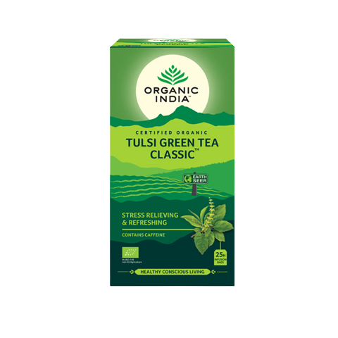Ayurvedic Tea Tulsi Green Tea Classic, Organic India, 25 packets
