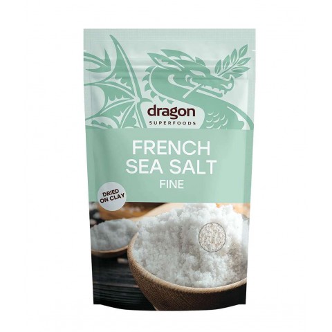 Prancūziška jūros druska, smulki, ekologiška, Dragon Superfoods, 500g