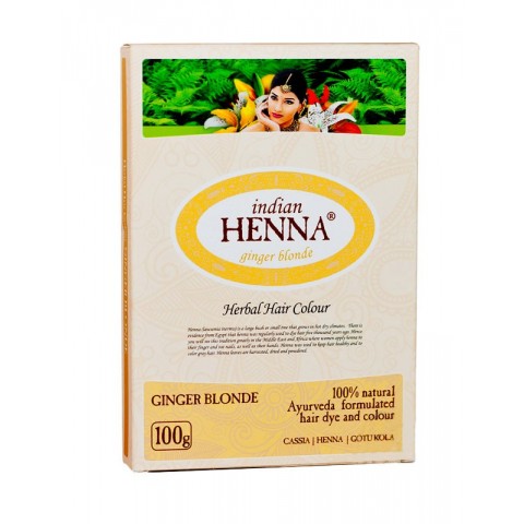 Натуральная краска для волос Ginger Blonde, Indian Henna, 100г