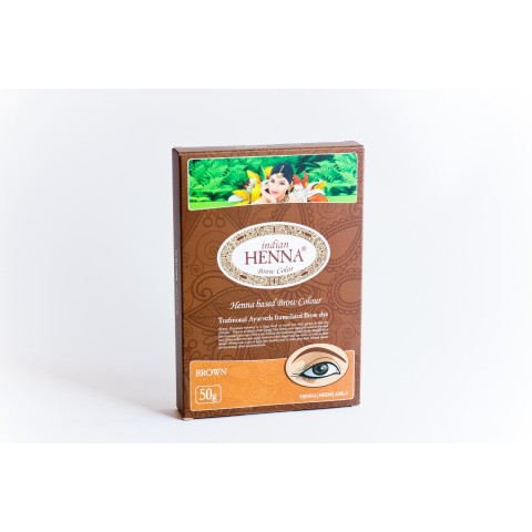 Натуральная коричневая хна-краска для бровей Brow Brown, Indian Henna, 50г
