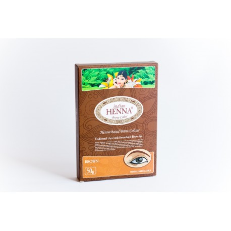 Натуральная коричневая хна-краска для бровей Brow Brown, Indian Henna, 50г