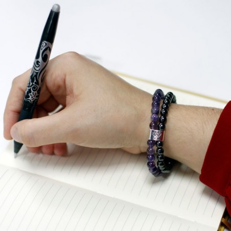 Magnetic double bracelet for correct and clear thinking Sodalite