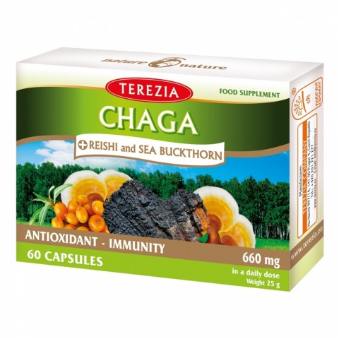 Chaga and Reishi mushrooms with sea buckthorn oil, Terezia, 60 capsules