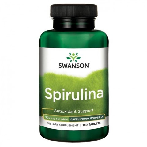Spirulina, Swanson, 500 mg, 180 tablečių