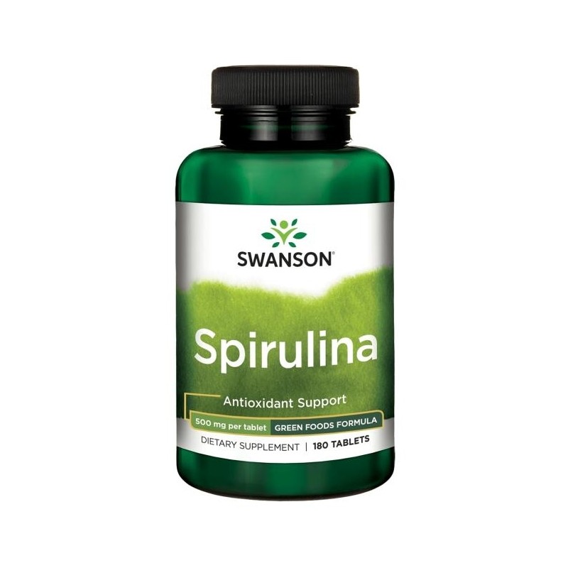 Spirulina, Swanson, 500 mg, 180 tablečių