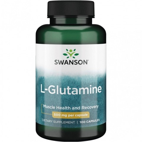 L-Глютамин, Swanson, 500 мг, 100 капсул