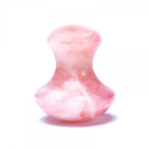 Mushroom-shaped rose quartz massager for face and neck, Yogi Yogini