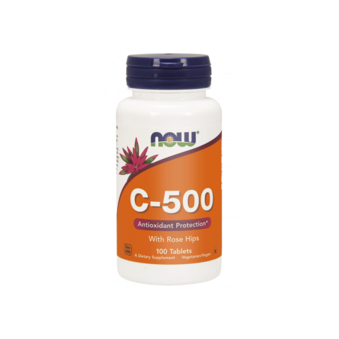 Vitaminas C-500 su erškėtuogėmis, NOW, 100 tablečių