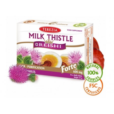 Combination of Milk Thistle, reishi mushroom and elderberry, Terezia, 60 capsules