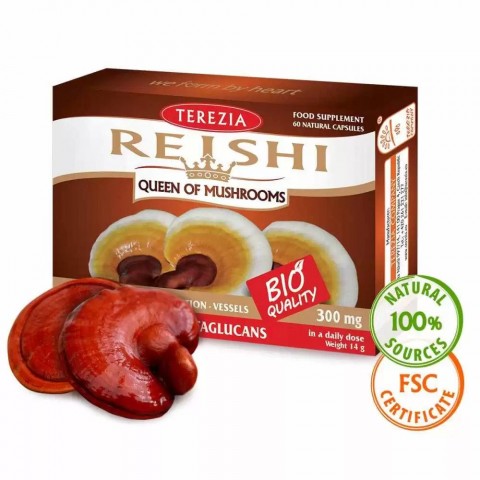 Reishi grybas 100% Bio, Terezia, 60 kapsulių