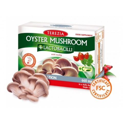 Oyster mushroom with probiotics and rose hips, Terezia, 60 capsules